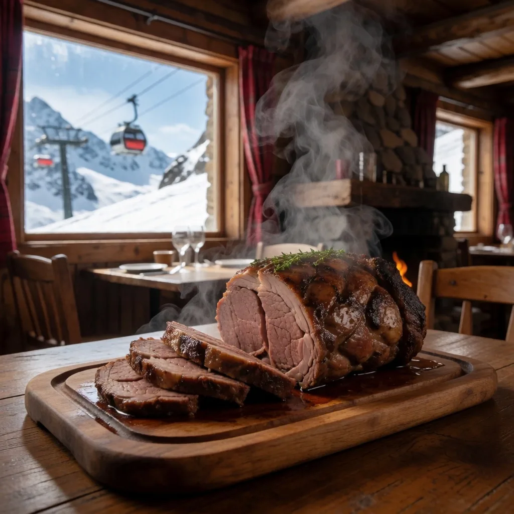 Parador de montaña con cordero patagónico