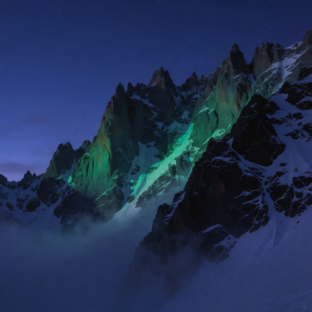 Cordón montañoso patagónico al atardecer